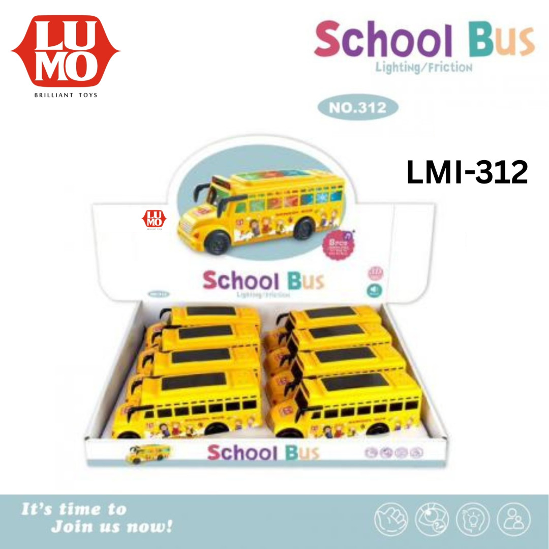 FRI SCHOOL BUS WITH LIGHT MUSIC 8 PCS BOX
